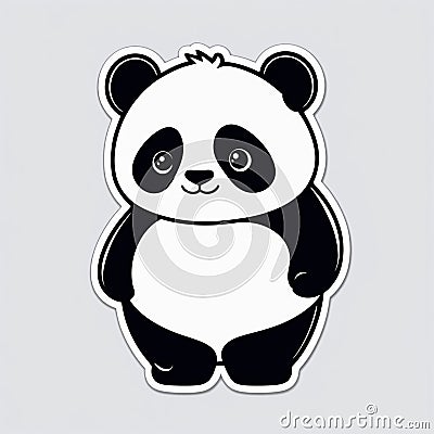 Portrait of cheerful panda parts Stock Photo