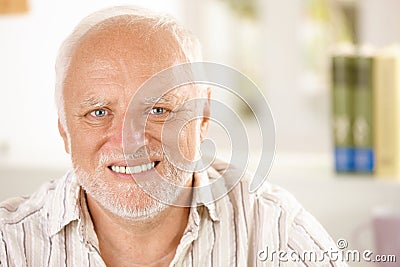 Portrait of cheerful pensioner Stock Photo