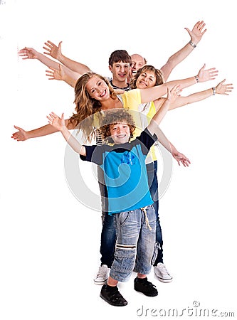 Portrait of cheerful three generation family Stock Photo