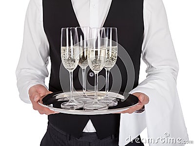 Portrait of a cheerful young butler Stock Photo