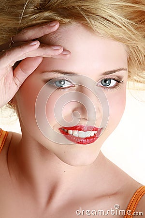 Portrait of cheerful young girl Stock Photo