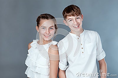 Portrait of cheerful young people Stock Photo