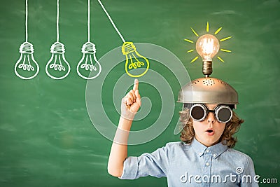 Child with toy virtual reality headset Stock Photo