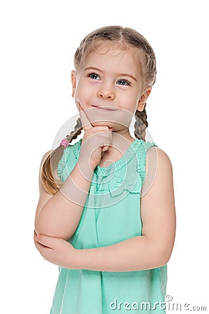 Portrait of a clever little girl Stock Photo