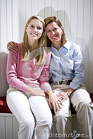 Portrait of close mother and teenage daughter Stock Photo