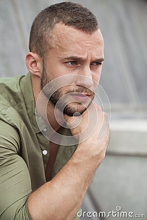 Portrait close up of young man Stock Photo