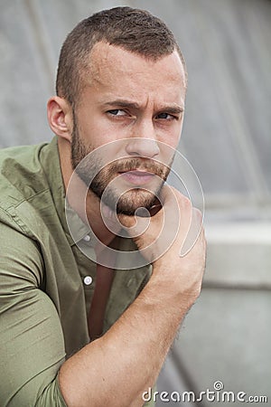 Portrait close up of young man Stock Photo