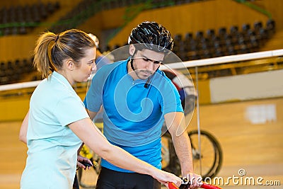 portrait coach at velodrom Stock Photo