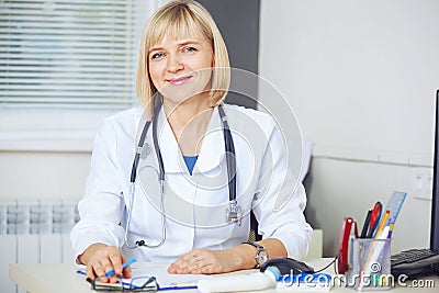 Portrait of confident doctor looking at camera. Stock Photo
