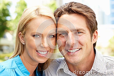 Portrait couple outdoors Stock Photo