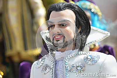 Portrait of a creative doll in the image of the Russian singer Kirkorov, at the fair. Tatarstan, alekseevskoye village may 28, Editorial Stock Photo