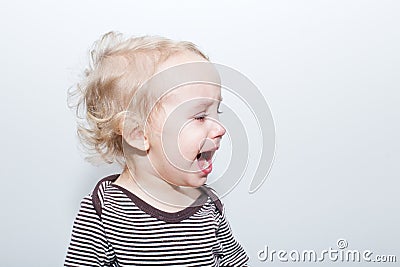 Portrait Of Crying Boy Stock Photo