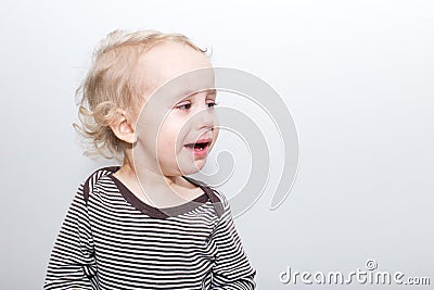 Portrait Of Crying Boy Stock Photo