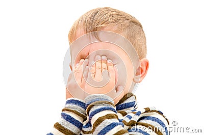 Portrait of a crying boy Stock Photo