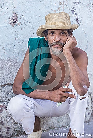 Portrait of a Cuban man Editorial Stock Photo