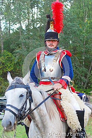 Portrait of a cuirassier from 5th Cuirassier Regiment Editorial Stock Photo