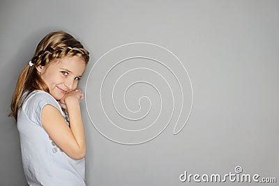 Portrait of cute adorable beautiful little girl Stock Photo