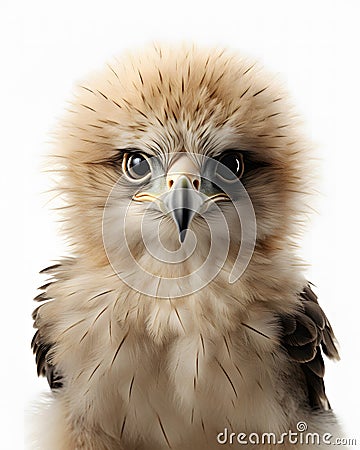 portrait of a cute baby eagle fledgling Stock Photo