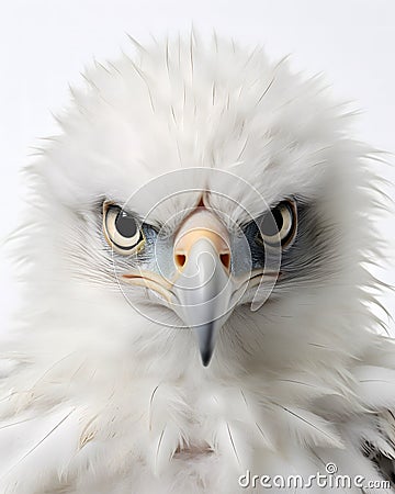 portrait of a cute baby eagle fledgling Stock Photo