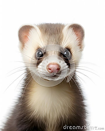 portrait of a cute baby ferret kit with piercing eye Stock Photo