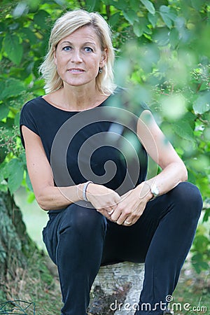 Portrait of a cute blond scandinavian woman Stock Photo