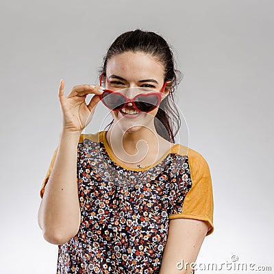 Cute woman smiling Stock Photo