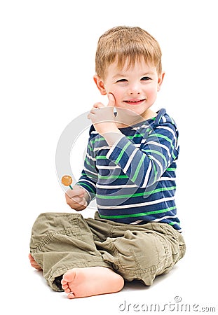 Portrait cute cheerful boy Stock Photo