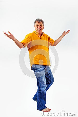 portrait of cute handsome man with a positive friendly expression Stock Photo