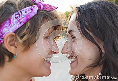 Portrait of a cute lesbian couple Stock Photo