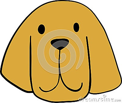 Portrait of cute little Bloodhoundl. Dog friend. Isolated on white background Vector Illustration