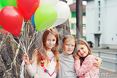 Portrait of cute little girls Stock Photo