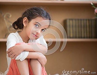 Portrait of cute little hispanic girl Stock Photo