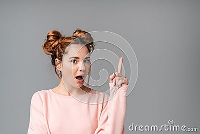 Portrait of a cute lovely young teenag gir isolated Stock Photo