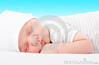 Portrait of a cute newborn sleeping baby Stock Photo