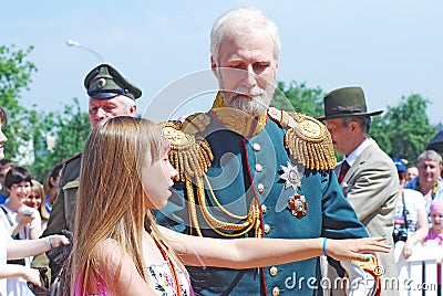 Portrait of dancing people in historical costumes. Editorial Stock Photo