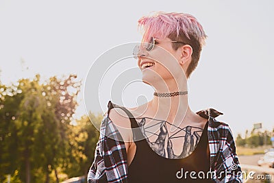 Portrait of daring young woman Stock Photo