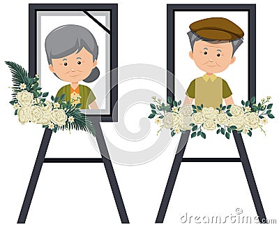 Portrait of deceased person Vector Illustration