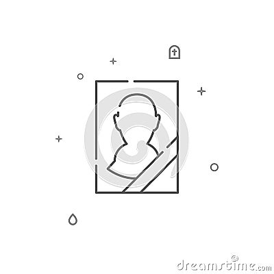 Portrait of the deceased simple vector line icon. Symbol, pictogram, sign isolated on white background. Editable stroke Vector Illustration