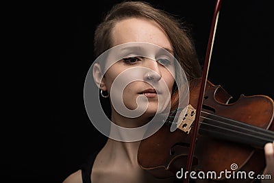 Portrait of dedicated professional woman violinist Stock Photo