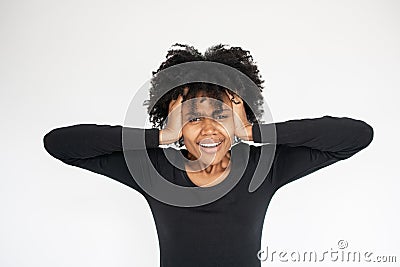 Portrait of desperate African American woman looking at camera Stock Photo