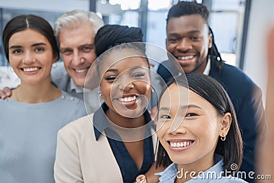 Portrait, diversity and business people with partnership, collaboration and teamwork for advertising campaign. Face Stock Photo