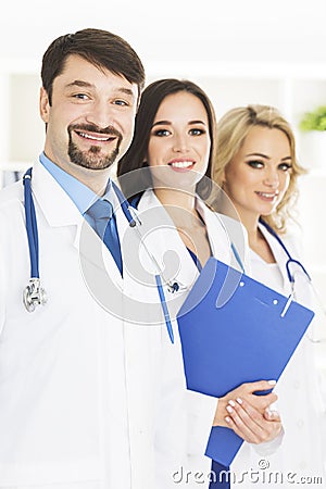 Portrait of doctors at medical office Stock Photo