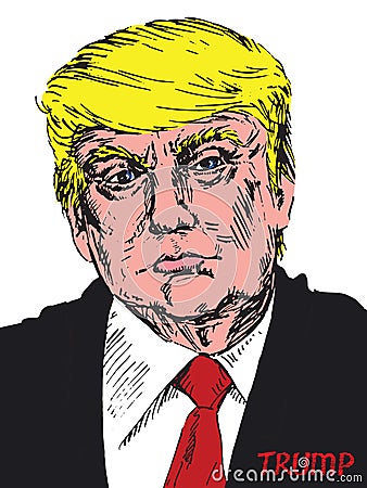 Portrait of Donald Trump Vector Illustration