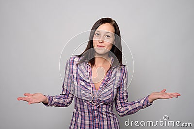 Portrait of doubtful woman Stock Photo