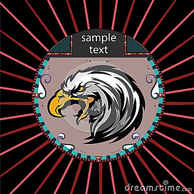 Portrait of a eagle in a circle Vector Illustration