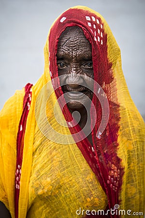 Portrait of an elderly Indian woman Editorial Stock Photo