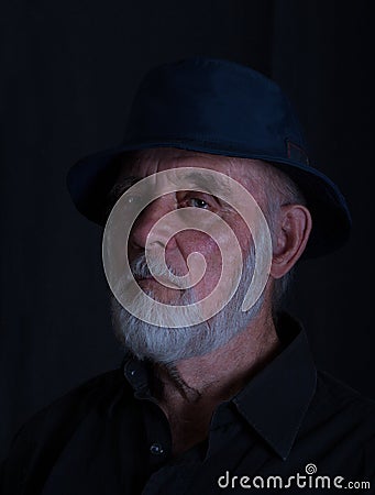 Portrait of an elderly man with a beard and mustache Stock Photo