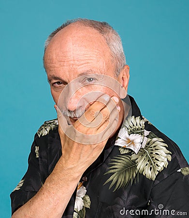 Portrait of elderly thoughtful man Stock Photo