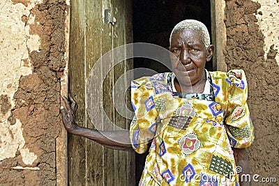 Portrait of elderly Ugandan woman Editorial Stock Photo