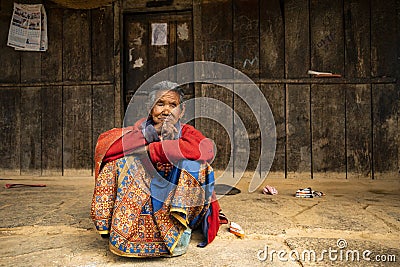 Portrait of the elderly woman Editorial Stock Photo